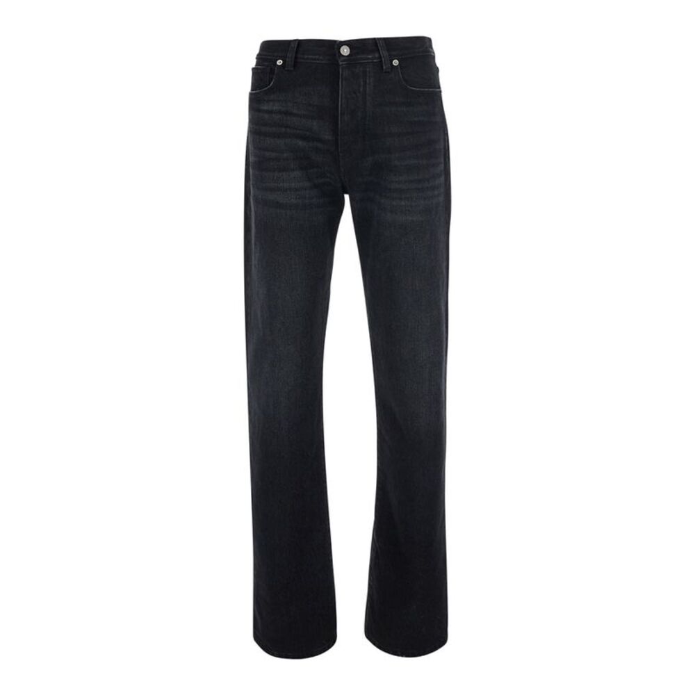 Fendi Men Black Slim Jeans With Logo Patch On The Back In Denim For Men